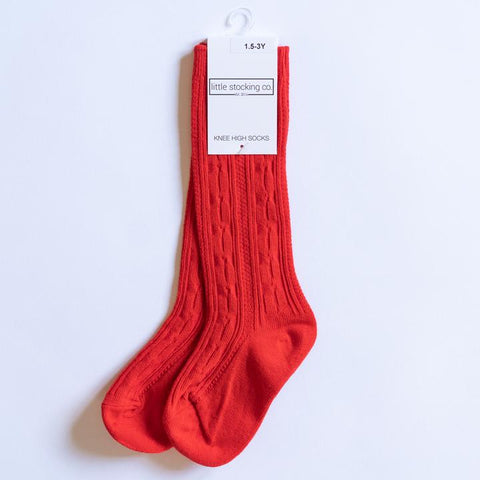 Bright Red Knee High Socks