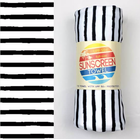 UPF 50+ Suncreen Towel -  Black Stripes