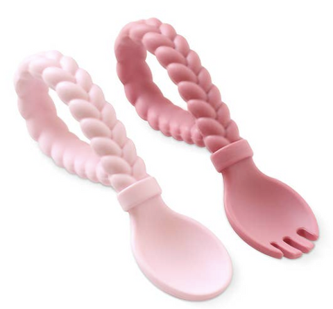 Sweetie Spoons Spoon and Fork Set- Pink
