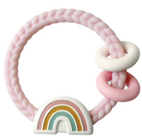 Itzy Ritzy Silicone Teether Rattle- Rainbow