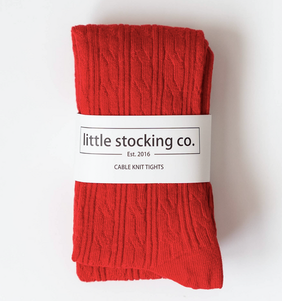 Bright Red Cable Knit Tights – Lulu and Bee