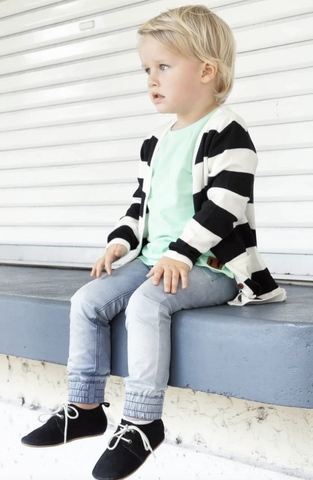 Beau Hudson Black and White Knit Stripe Cardigan- Kids- FINAL SALE