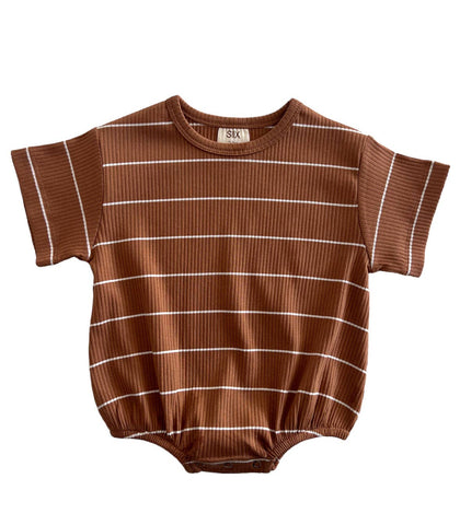 Saddle Stripe / Organic Ribbed T-Shirt Bubble