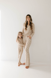 Tan & Cream Lightning Bolt | Bamboo Two Piece Pajamas