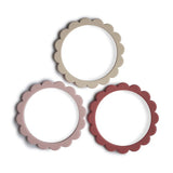 3-Pack Flower Teething Bracelet - Rose/Blush/Shifting Sand