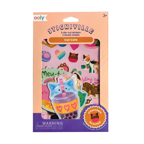 Stickiville Chocolate Scented Cat Cafe Stickers