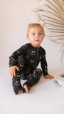 Charcoal & White FF Smile | Bamboo Zip Pajama