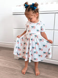 USA FLAG | Bamboo toddler retro twirl dress- FINAL SALE