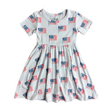 USA FLAG | Bamboo toddler retro twirl dress- FINAL SALE