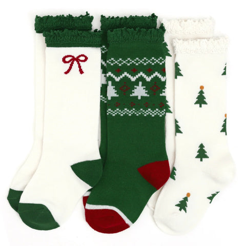 Tree Farm Knee High Socks- Set of 3
