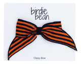 Orange/Black Stripe Clippy Bow