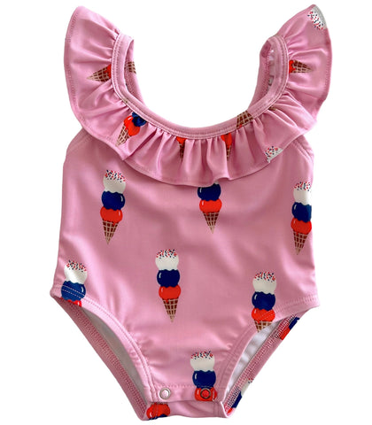 Pink Ice Cream / Isla Swimsuit / Upf 50+