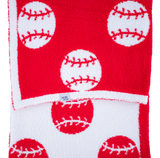 Red Baseball Plush Toddler Blanket