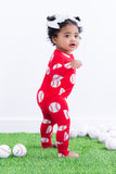 Red Baseball Convertible Romper