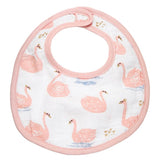 Muslin Pink Swan Baby Bibs Set