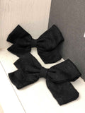 Small Linen Bow Piggy Sets on Clip- ALL colors