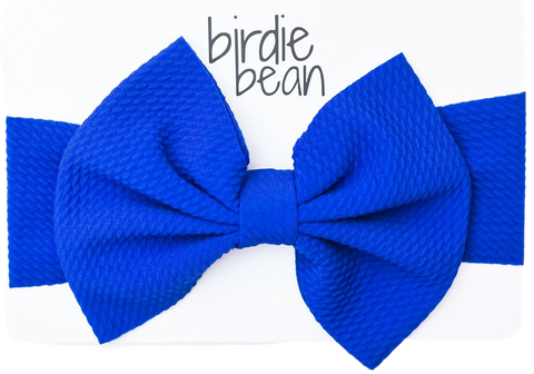 Birdie Bean Headband Bow- Colbalt- Final Sale