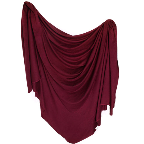 Copper Pearl Knit Swaddle Blanket- Ruby
