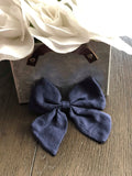Large Linen Bow on Clip