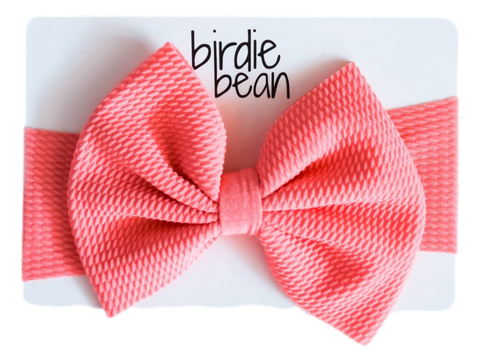Birdie Bean Headband Bow- Petal Pink- Final Sale