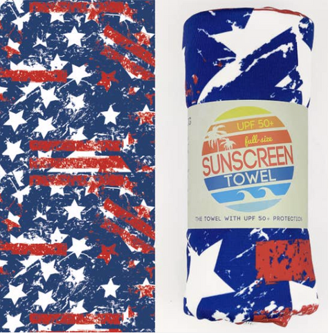 UPF 50+ Suncreen Towel -  Stars and Stripes