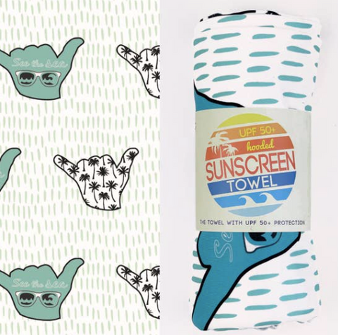 UPF 50 Hooded Sunscreen Towel- Good Vibes