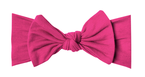 Copper Pearl Knit Headband Bow - Berry