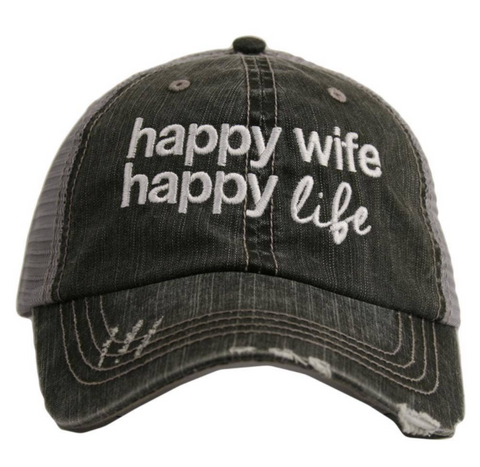 Women's Trucker Hat - Happy Wife Happy Life