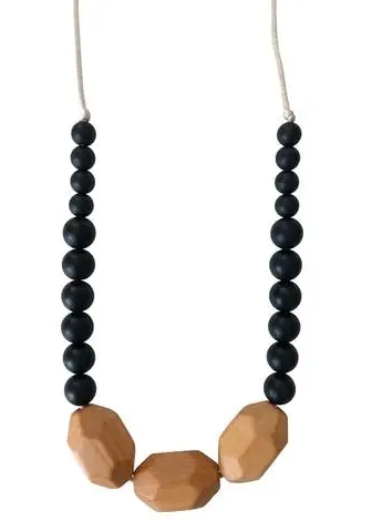 Chewable Charm Teething Necklace- Austin Black