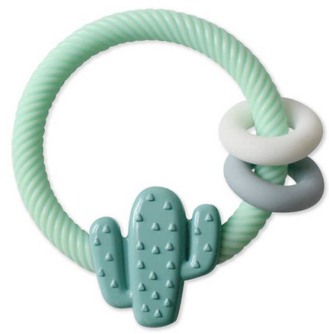 Itzy Ritzy Silicone Teether Rattle- Cactus