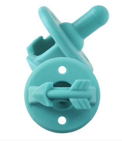 Itzy Ritzy Sweetie Soother Pacifier Set- Peacock Blue Arrows