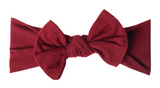 Copper Pearl Knit Headband Bow - Ruby