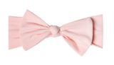 Copper Pearl Knit Headband Bow - Blush