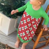 Holiday Long Sleeve Dress- Holly Plaid- FINAL SALE