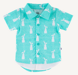 Short Sleeve Button Up Shirt- Simon- Final Sale