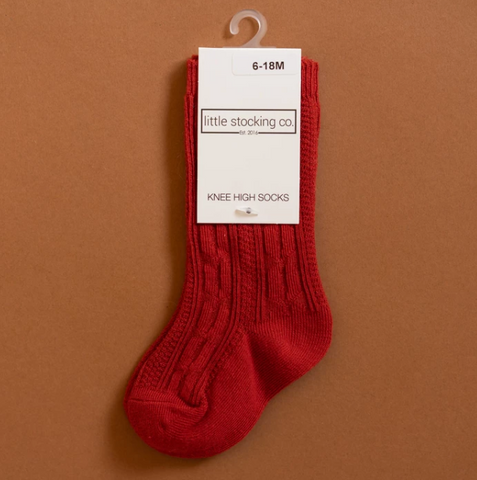 Spice Red Knee High Socks