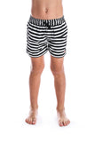 Beau Hudson Kid's Black and White Striped Swim Shorts- FINAL SALE