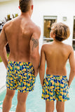Beau Hudson Kid's Swim Shorts- Lemon Spritz- FINAL SALE