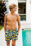 Beau Hudson Kid's Swim Shorts- Lemon Spritz
