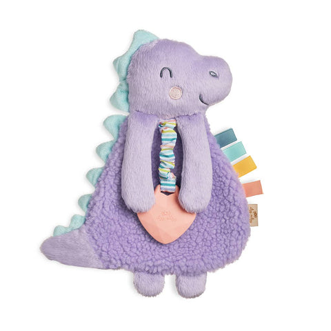 Itzy Ritzy Lovey Purple Dino Plush with Silicone Teether