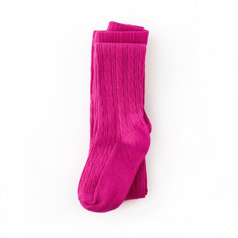 Little Stocking Company, Burgundy Cable Knit Tights
