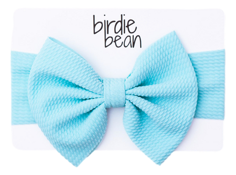Birdie Bean Headband Bow- Sky Blue- Final Sale